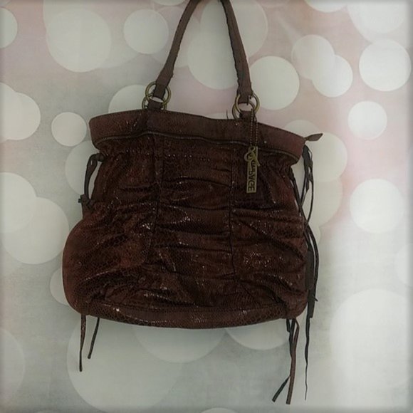 RAMPAGE Snake Skin Print Tote Bag Purse Handbag Snakeskin Print Auburn - Picture 8 of 8